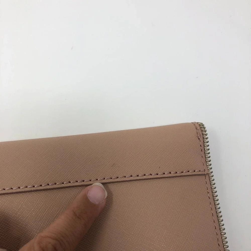 Rebecca Minkoff Leo Clutch Purse Medium Blush Pink Zipper Edge Thin